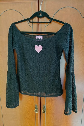 Black lace sheer top - sheer,