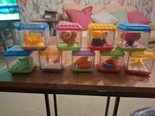 Fisher Price Peek a Block Cubes Educational  Sensory Activity  Toy Rare Used