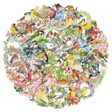 50pcs FLORAL BIRD STICKERS