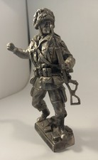 US Army 101st Airborne Division Dressed Soldier 5" Pewter Figurine Statue Exc Co