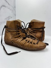 Damir Doma Shoes Mens Size 42 Brown Leather Lace Up High Top Cut Out Designer