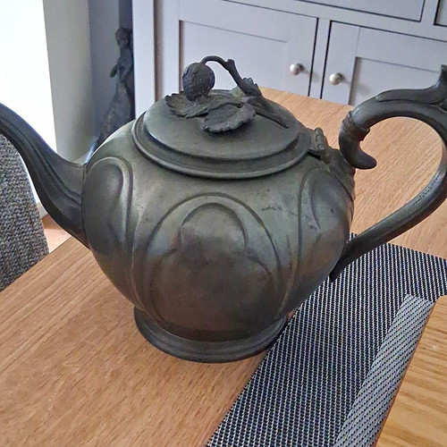 Pewter art nouveau teapot - pewter,
