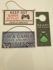 Gamers Door Signs Bundle In Good Used Condition - Job Lot Of 3