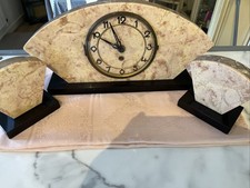 Art Deco Mantle Clock Pink And