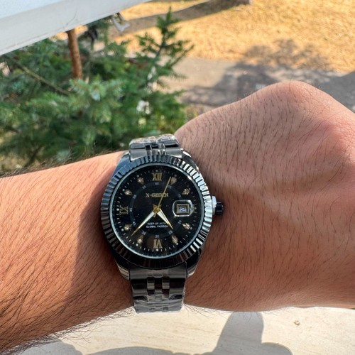 Mens black stainless steel - mens,