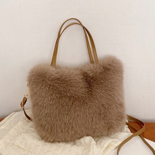 Fluffy ladies shoulder bag - ladies,