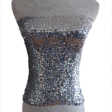 Women Sequins Boob Tube Crop