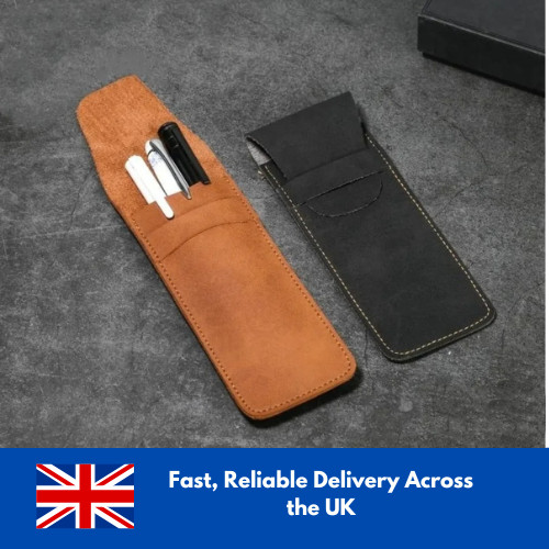 Vintage leather pen case - vintage,