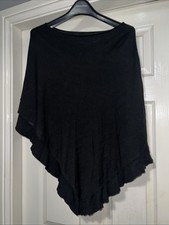 M&S Black Knitted silk Poncho