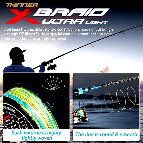 Strands braided fishing line - 8,
