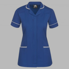 Ladies Nurse Tunic Royal Blue with Grey Trim – UK Size 24 NHS Healthcare Uniform
