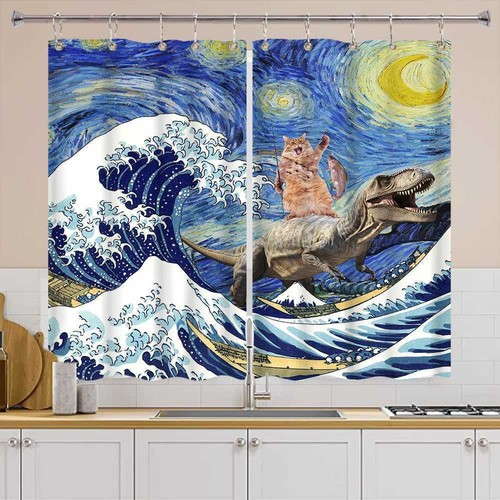 Starry night wave cat - starry,