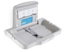 Horizontal Baby Changing Station/Table and Sign Wall Mounted With Safety Strap