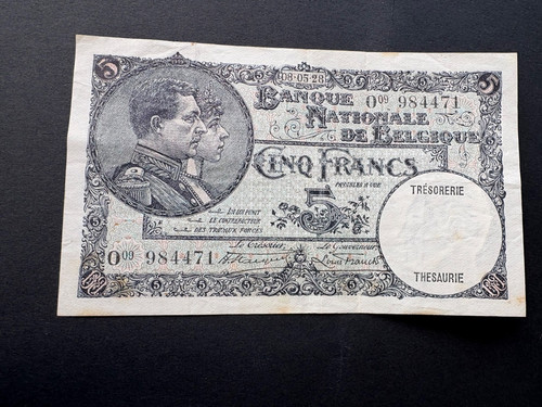 Belgium francs banknote - 5,