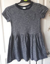 Girls Next Dress navy/white striped 4-5 years. Summer/ cotton