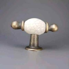 Carlisle brass Cream Crackle Glaze Porcelain Knob FTD600ABIC