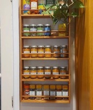 Solid Oak Spice Rack 6 Shelf
