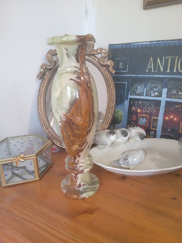 Vintage onyx marble vase - marble, hand