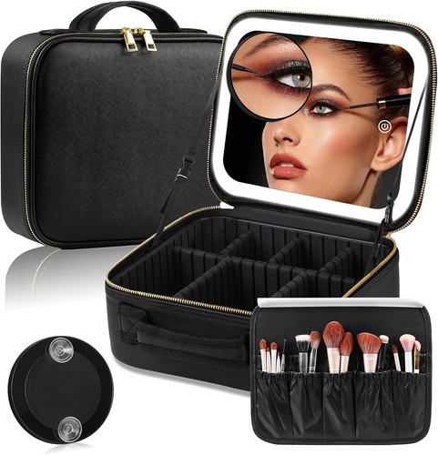 Travel makeup bag with led - with,