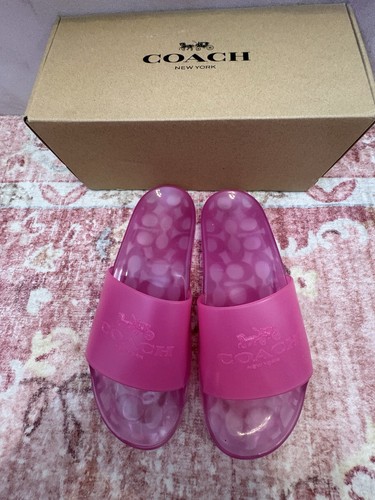 Coach pink jelly pool slides - coach,