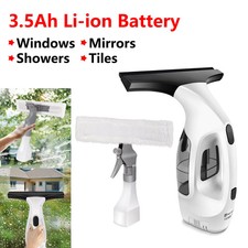 Electric Window Vac Cleaner Cordless with Microfibre Cloth, 28mm Soft Rubber