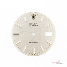 Original Men's Rolex 34mm Oysterdate Precision 6694 Silver Stick Linen Dial  #I5