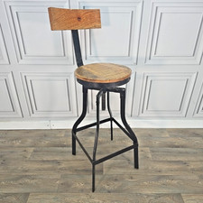 Rustic Industrial Swivel Bar Stool Chair Rustic Wood & Metal Kitchen Bar Counter