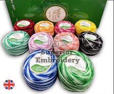10 x Variegated Anchor Pearl Cotton Embroidery Crochet Thread balls size 10g 85m