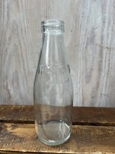 Rare Antique Glass Clear Milk Bottle -Embossed N S C D 1pt. 22cm High  