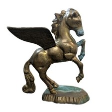 Solid Brass Pegasus Statue 7" Tall Flying-Horse Mythical Creature A5