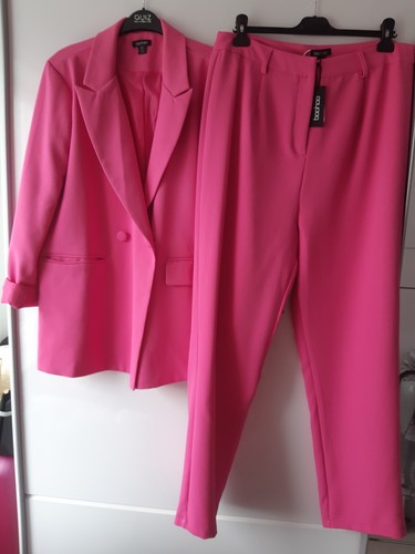 Ladies suit bright pink blazer - suit,