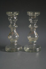 PAIR OF 18TH CENTURY GLASS CANDLESTICKS