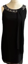 Billie&Blossom@DPerkins  Black Lined Occasion Sheath Dress Beaded Neckline BNWT
