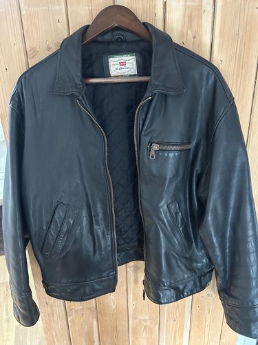 Levi black leather jacket - black,