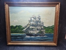 Vintage Maritime Oil Painting