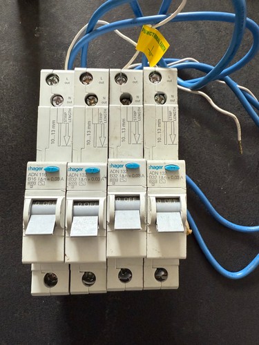 Job lot4x hager rcbo 16a - rcbo's,