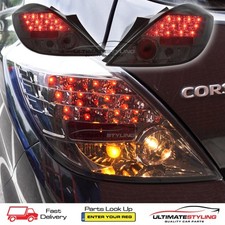 Corsa D LED Rear Back Lights 2006-2015 Smoked Upgrade Tinted Tail SXI SRI VXR
