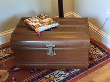 Vintage Metal Steamer Trunk