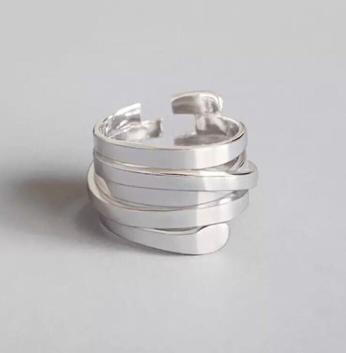 925 silver ring chunky - silver,