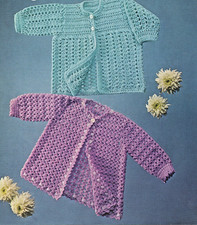 0531 Crochet Baby's Matinee Coats 18-20ins 3ply & 4ply - Vintage Pattern Copy