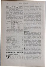 1915 WW1 PRINT NAVY & ARMY EDITORIAL ARTILLERY SHELLS BRITISH EMPIRE NEWS 