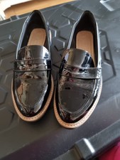Shoes Loafers Black Patent M&S