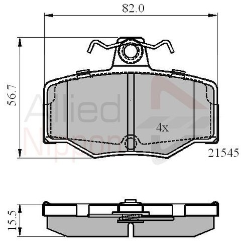 Brake pad set for - brake,