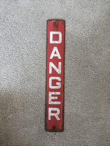 Vintage enamel danger sign - vintage,