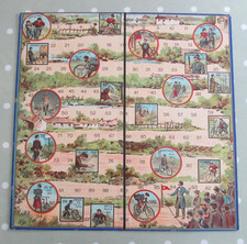 RARE VINTAGE/ ANTIQUE CYCLING GAME BOARD - BOARD ONLY
