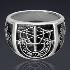 Special Forces Ring Airborne de oppresso Silver 925 Green Beret Collectors Ring