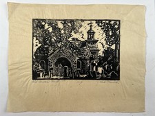 Vintage Woodblock Print by J