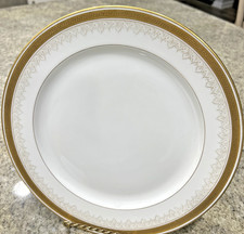 Rare 10” PL Limoges M. Redon France Bone China Limoges Vintage White Gold Trim 