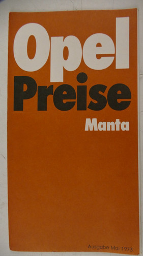 Opel price list manta may - opel,