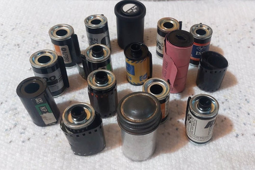Old negatives film canisters - old,